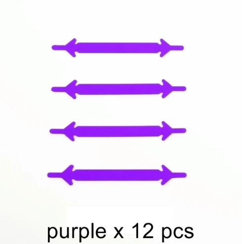 12pcs-B-purple Новинка 2 стиля 16 шт./лот и 12 шт Новые Креативные шнурки эластичные силиконовые шнурки для обуви креативные шнурки без шнурков - Цвет: 12pcs-B-purple