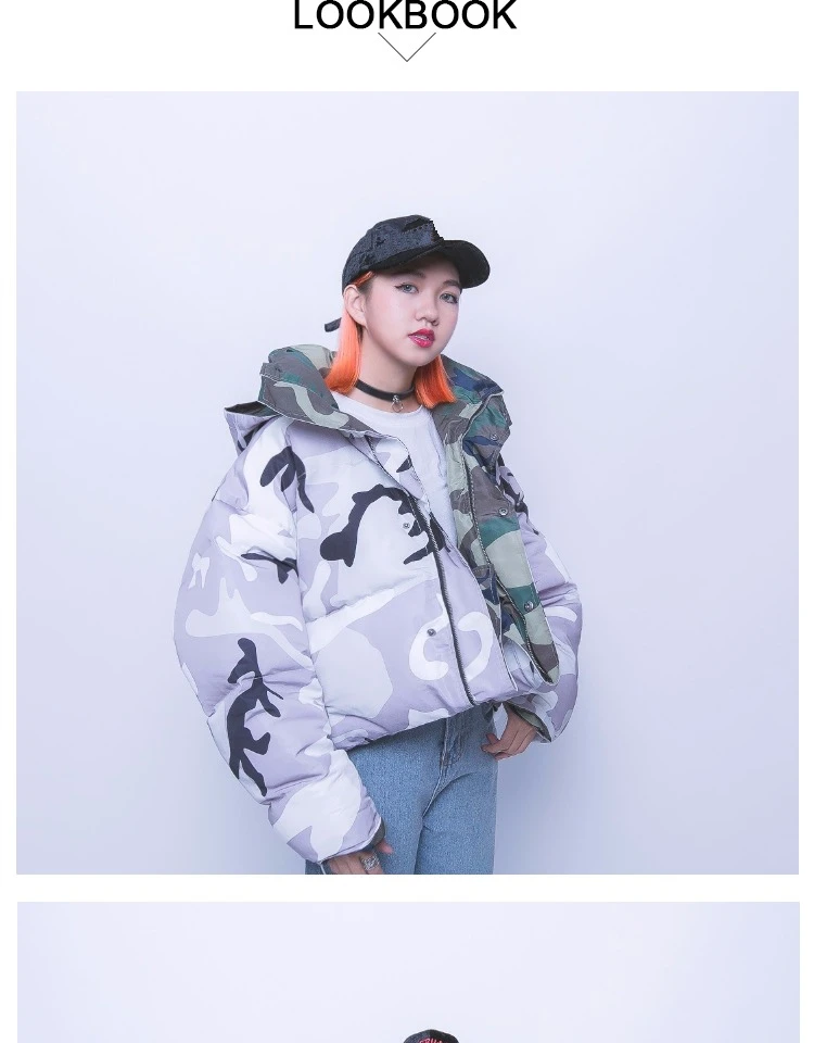 Женская коллекция осень-зима, утепленная стеганая куртка с капюшоном, модное пальто с камуфляжным принтом, женские повседневные свободные парки JQ440