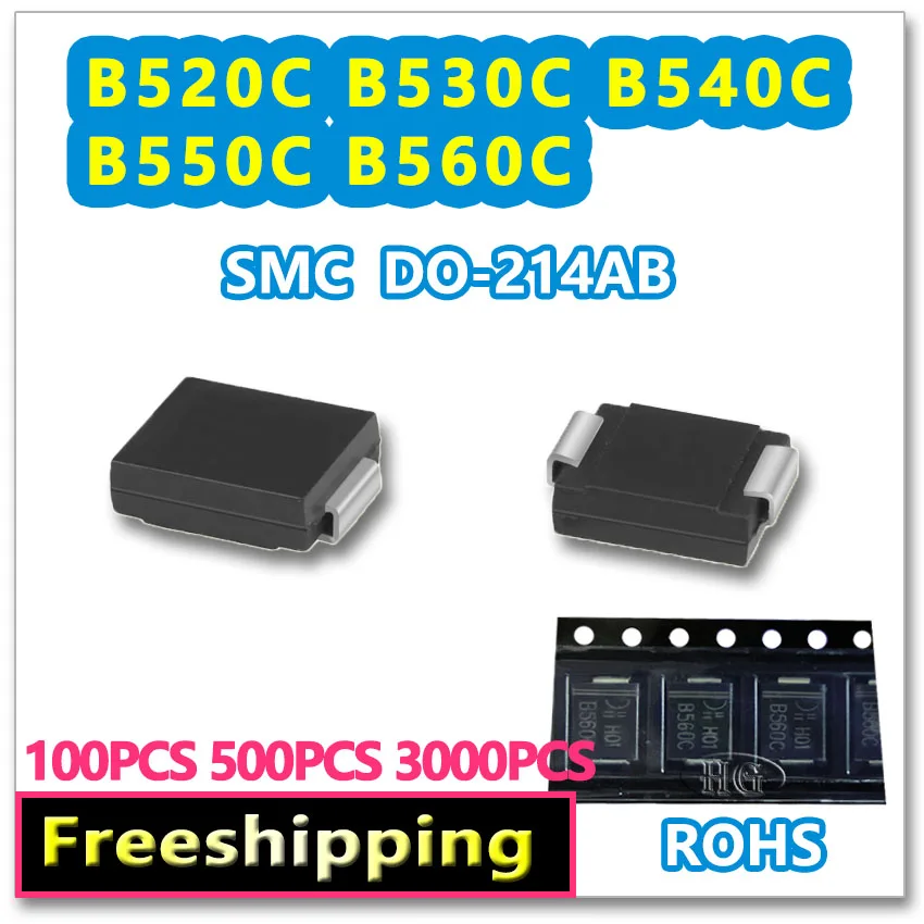 B520C B530C B540C B550C B560C DO-214AB SMC 100PCS 500PCS 3000PCS New goods | Электроника