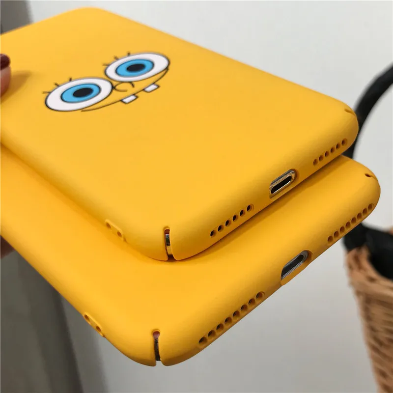 Cartoon Cute Eyes Yellow Phone Case For iPhone X 6 6S 7 8 Plus 7plus 8plus Cases Luxury Smiley face Cover Fundas Capa |