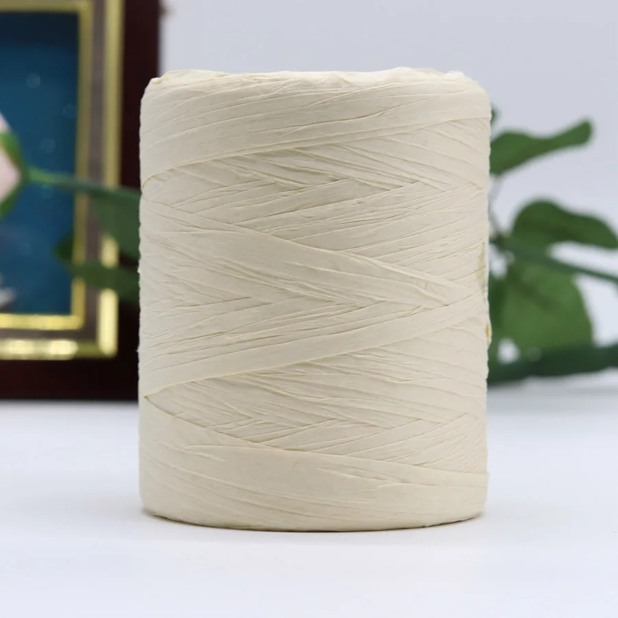 milk white Ширина соломенная пряжа из рафии ручная пряжа для рукоделия сумка из рафии многофункциональная нить для фестиваля подарки торты упаковочная упаковка - Цвет: milk white