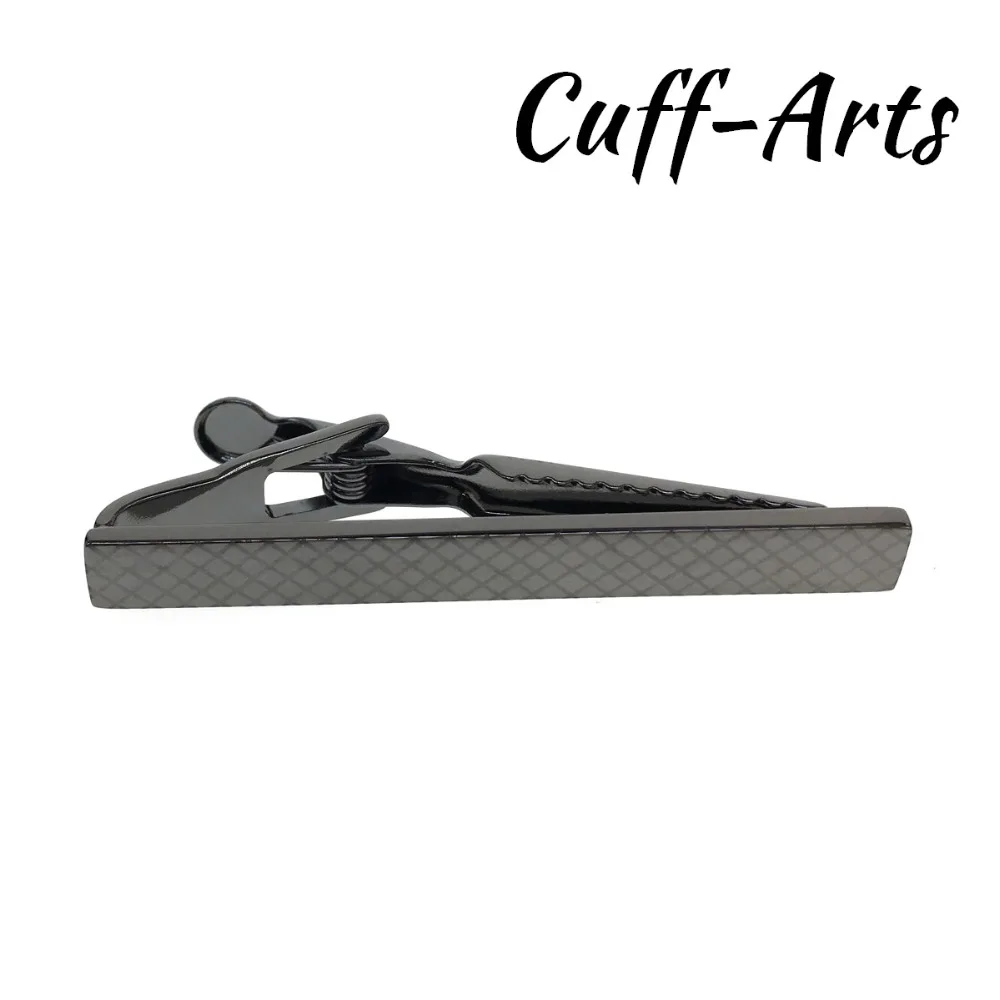 

Cuffarts Gun Metal 50mm Tie Clip with Textured Centre, Glossy Gun Black Split Bars for Men Business Wedding T20009