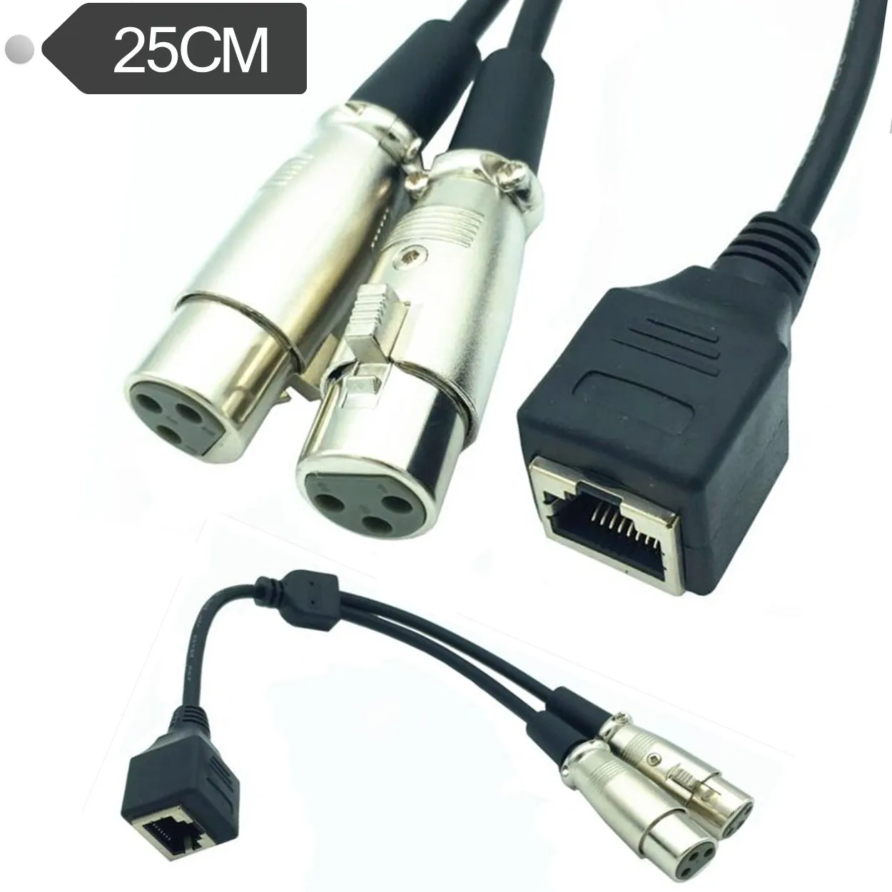 RJ45 к 2XLR карты кабель передачи 2 * XLR Женский женский расширение