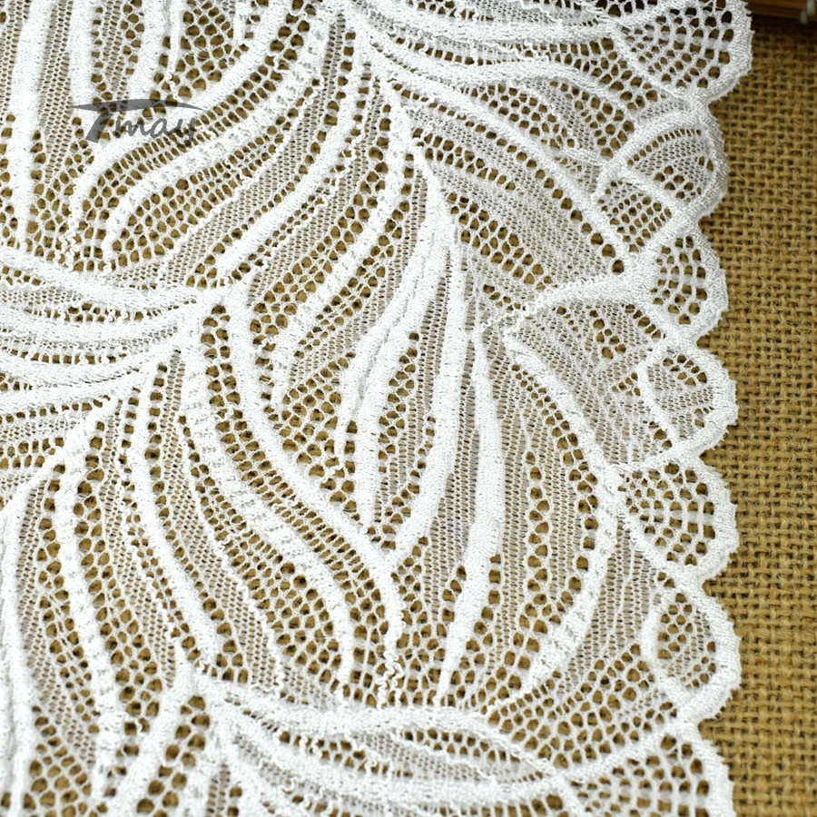 Растягивающиеся эластичные кружева #259 белого цвета отделка товары для шитья