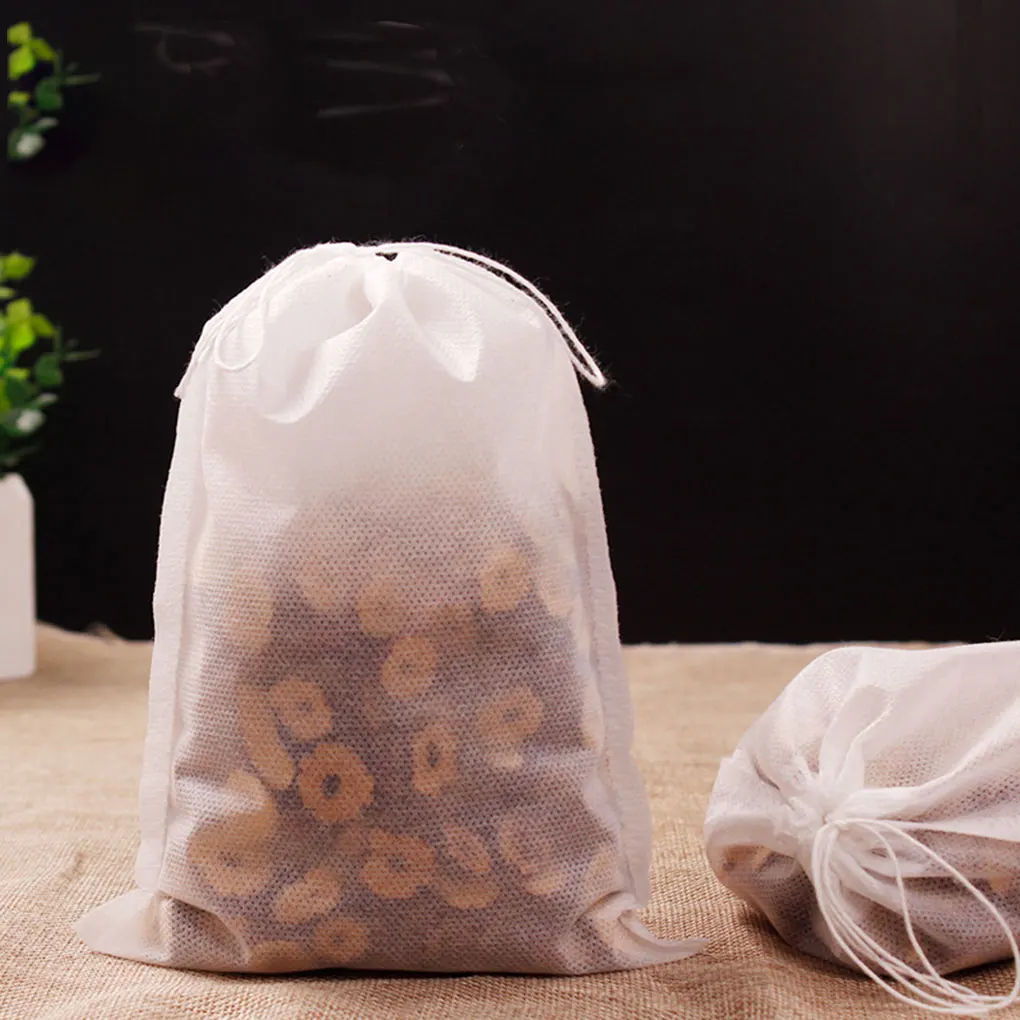 

100pcs Tea Filter Bags Disposable with Drawstring for Loose Leaf Tea with Natural Unbleached Cloth