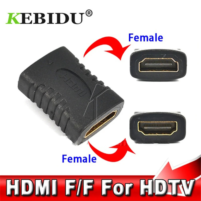 

kebidu 1080P Female to Female F/F Coupler Extender Adapter HDMI-compatible Extension Connector for HDTV Wholesale