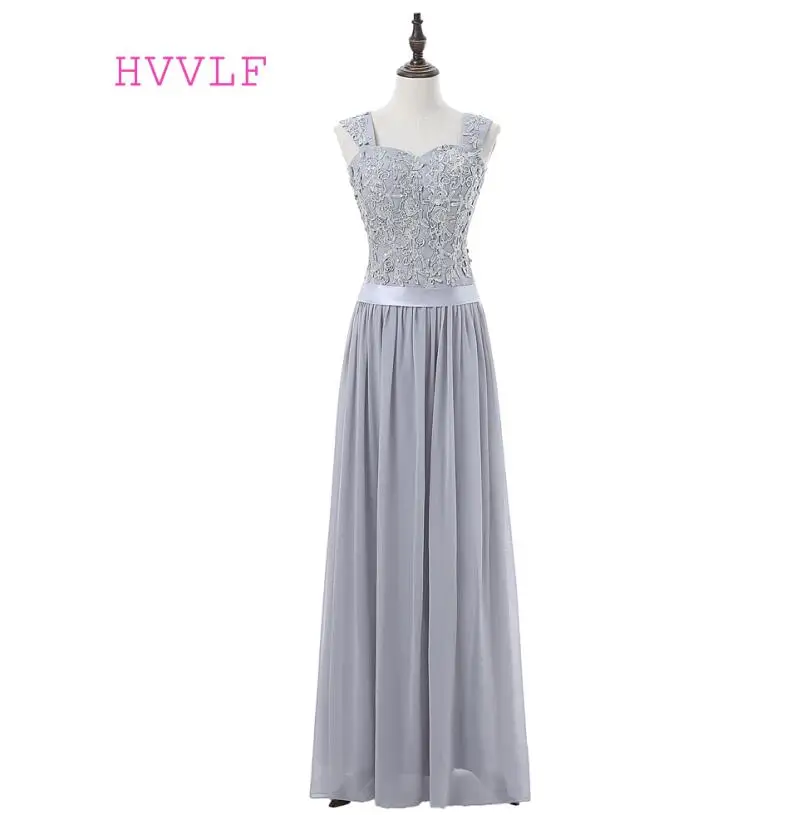 Женское шифоновое вечернее платье серебристое ТРАПЕЦИЕВИДНОЕ ПЛАТЬЕ до пола