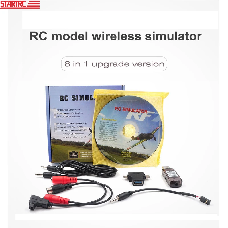 STARTRC 8-в-1 RC симулятор полета/Беспроводной тренажер для Flysky i6x FUTABA Radiolink AT9s at10