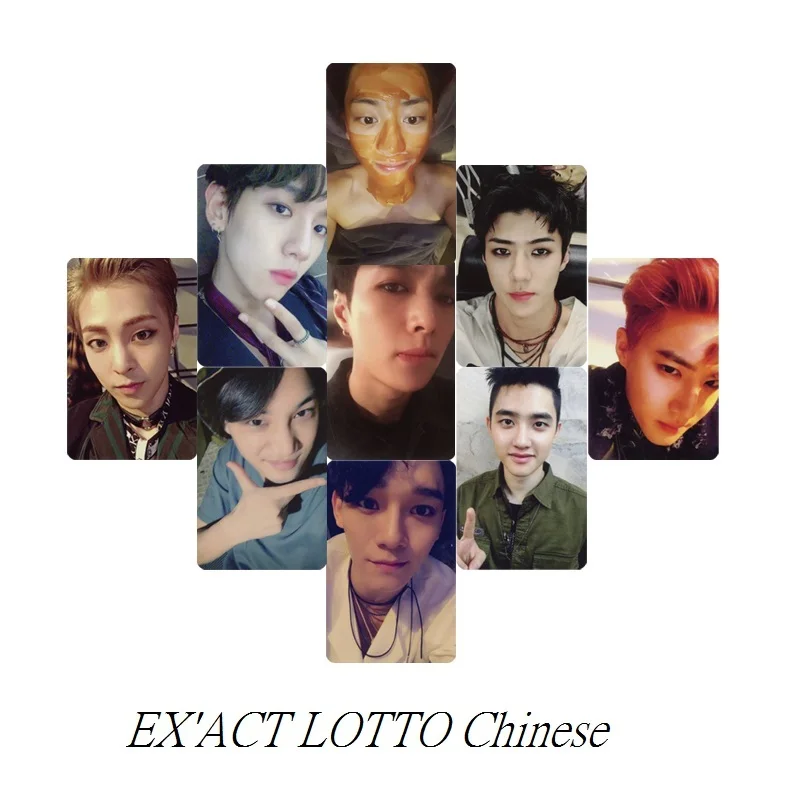 KPOP EXO K M точный LOTTO Plant 3 EX'ACT альбом самодельные бумажные карты POP Подпись LOMO фото