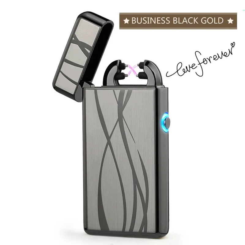 Новейшая USB дуговая зажигалка деловая металлическая перезаряжаемая