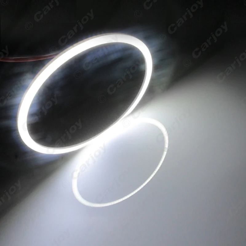 

LEEWA 10pcs White Car DRL 80mm 63LED Headlight COB LED Halo Ring Angel Eyes Auto Warning Lamps #CA5281