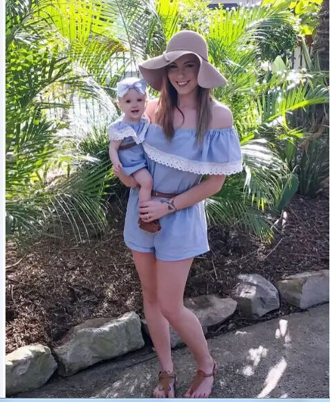 

Fashion Mommy and Me Family Matching Outfits Mother and Daughter clothes Mom and Daughter Dress Family Look Baby Blue Clothing