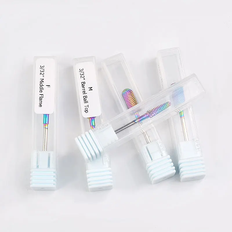 

5 Type Rainbow Nano Coating Tungsten Carbide Burrs alloy Nail Drill Bits For Electric Manicure Drill Nail Art Accessories Tools