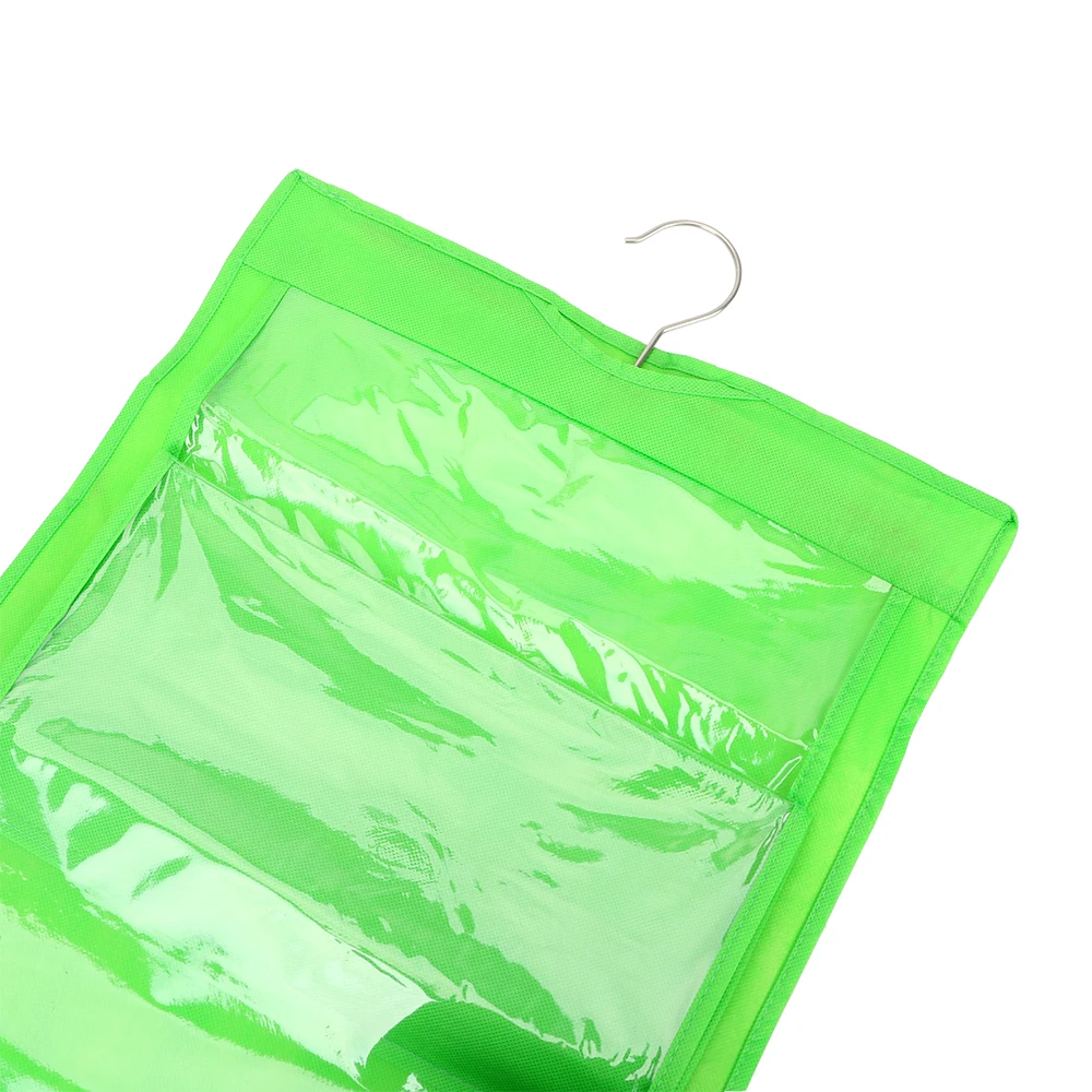 Складные 6 карманов подвесные книги Органайзер Прозрачный Шкаф Вешалка для шкафа