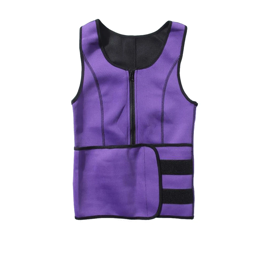 Фиолетовый сплошной цвет Fever спортивный жилет молния живот корсет пояс