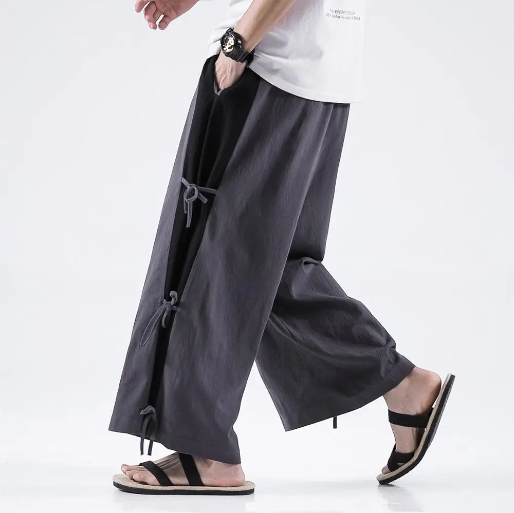Мужские свободные брюки-шаровары 2022, стрейч, мужские черные брюки в стиле Харадзюку, винтажные мужские летние модные джоггеры, брюки, брюки от AliExpress WW