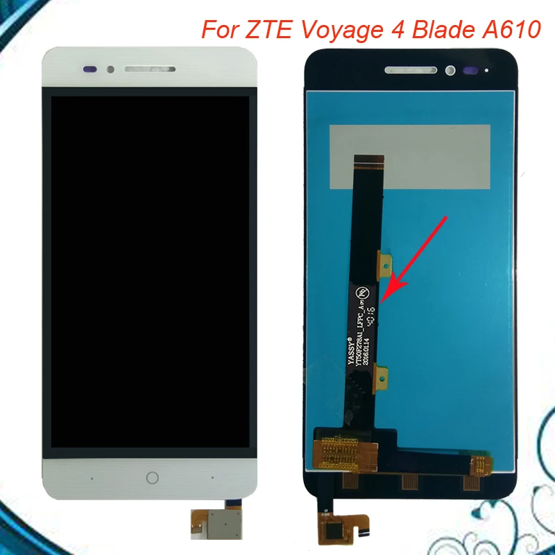 For ZTE Voyage 4 Blade A610 LCD Display Touch Screen Digitizer Assembly With Black White Color | Мобильные телефоны и