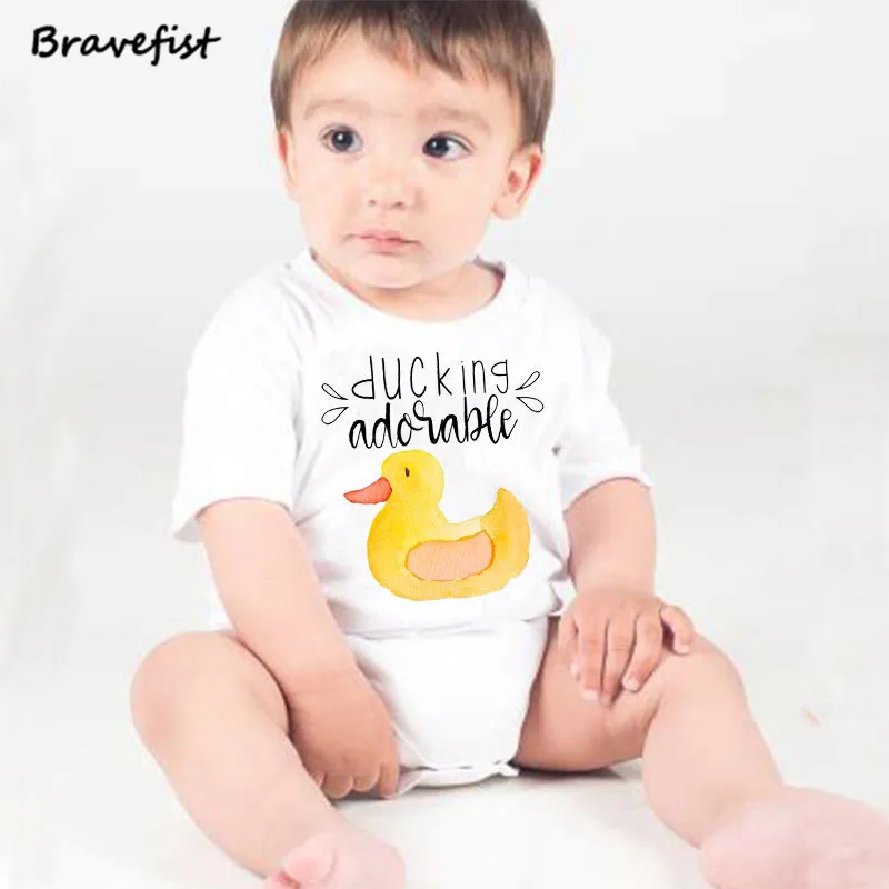 Ducking-monos de estilo de dibujos animados para beb&eacute;, Ropa de verano para ni&ntilde;a y ni&ntilde;o, Body para beb&eacute;, trajes para ni&ntilde;os de 0 a 24 meses-4