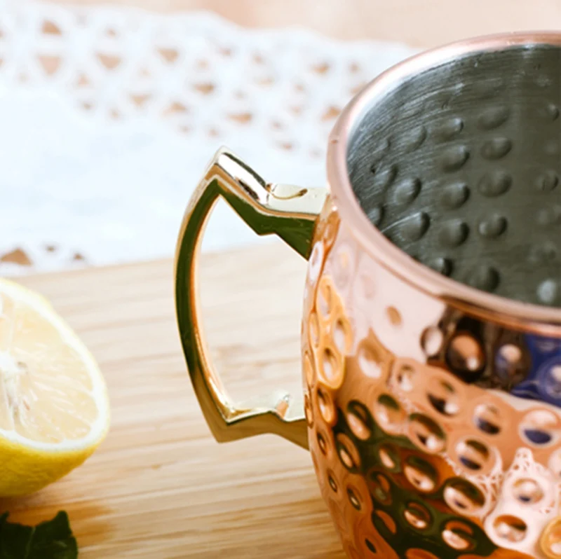 QuickDone 18 oz Нержавеющая сталь Медь покрытие Чеканный барабан МОСКВА Mule кружка для