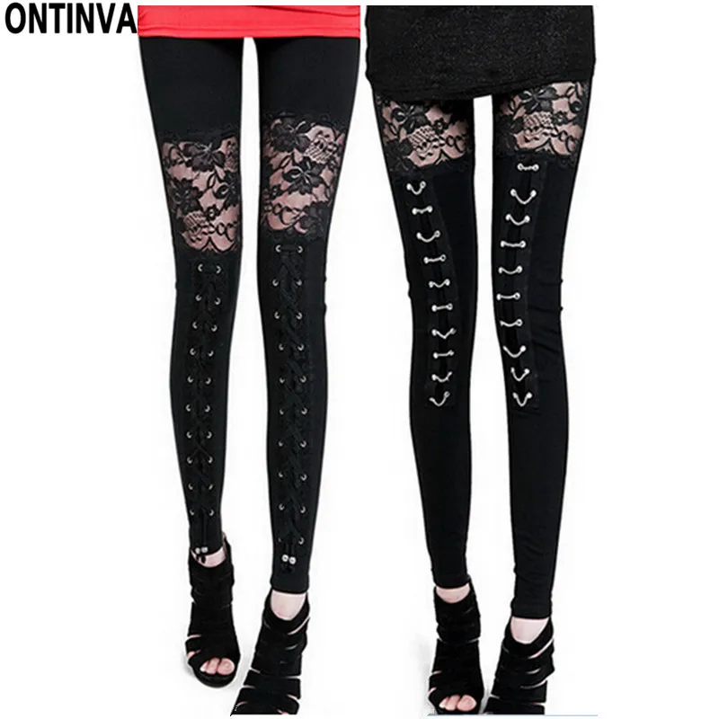 Прозрачные кружевные леггинсы для Для женщин цепь Серебро Леггинсы Фитнес