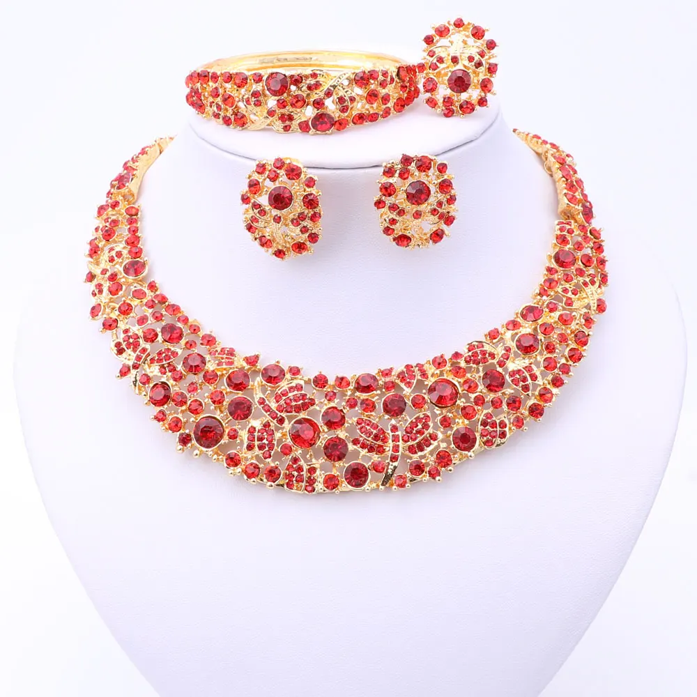 4 цвета нигерийские Свадебные африканские бусины ювелирный набор кристалл