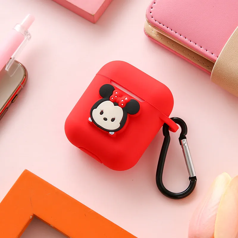 minnie Miki Minnie Mike Sully Mike Daisy Bear Мягкий чехол для Airpods Bluetooth беспроводной чехол для наушников зарядная коробка мультяшная крышка - Цвет: minnie
