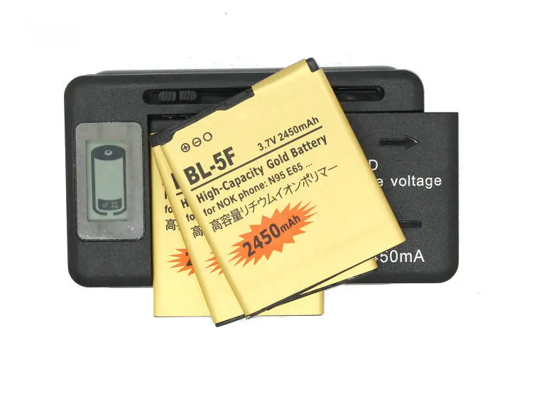 Ciszean 3x BL 5F / BL5F Золото Замена Батарея для Nokia N95 N93 N93i N96 N98 N99 E65 6210 2450 мА/ч чехол