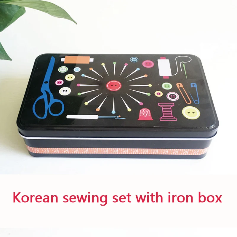 20-color coil sewing and repair kit set needle thread scissors crochet button winder combination iron box | Дом и сад