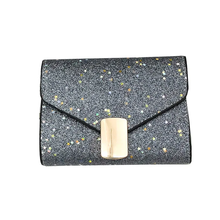 2018 Fashion Portefeuille Femme Star Sequins Wallet Female Short Slim Magic Mini Clutch with Card Holders SX0648 | Багаж и сумки