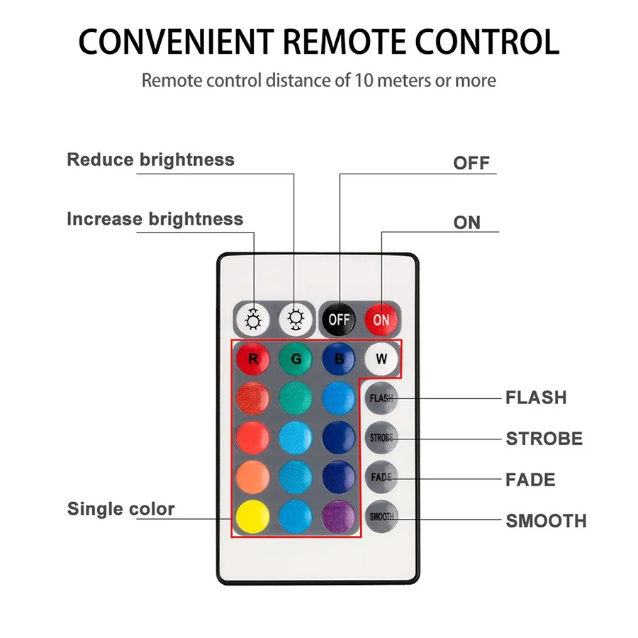 Погружной RGB светильник с дистанционным управлением 10 светодиодов питание от