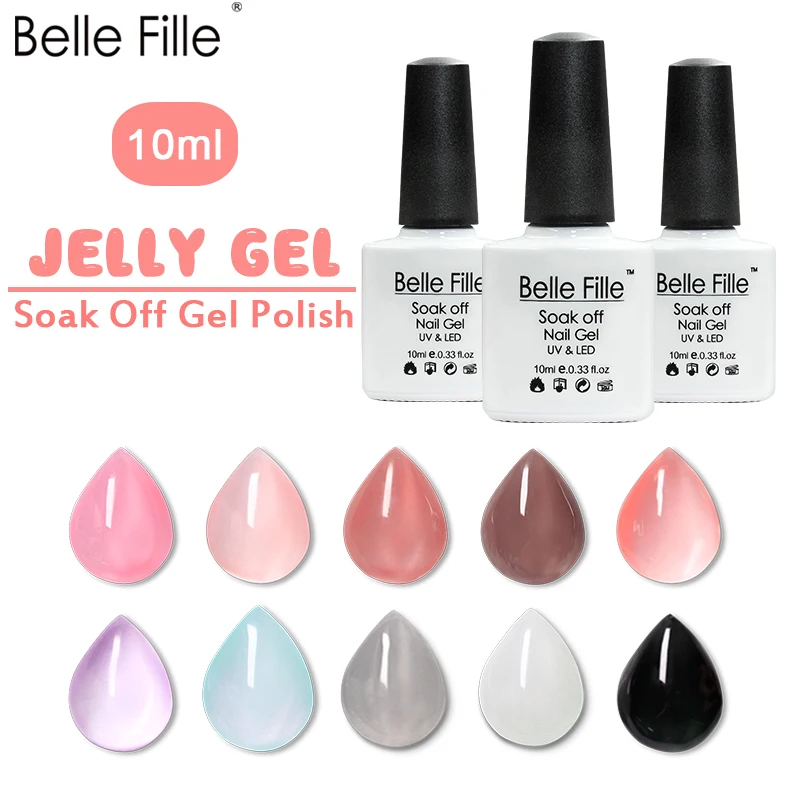 Гель для ногтей Belle Fille прозрачный розовый телесный Белый УФ гель длинный прочный
