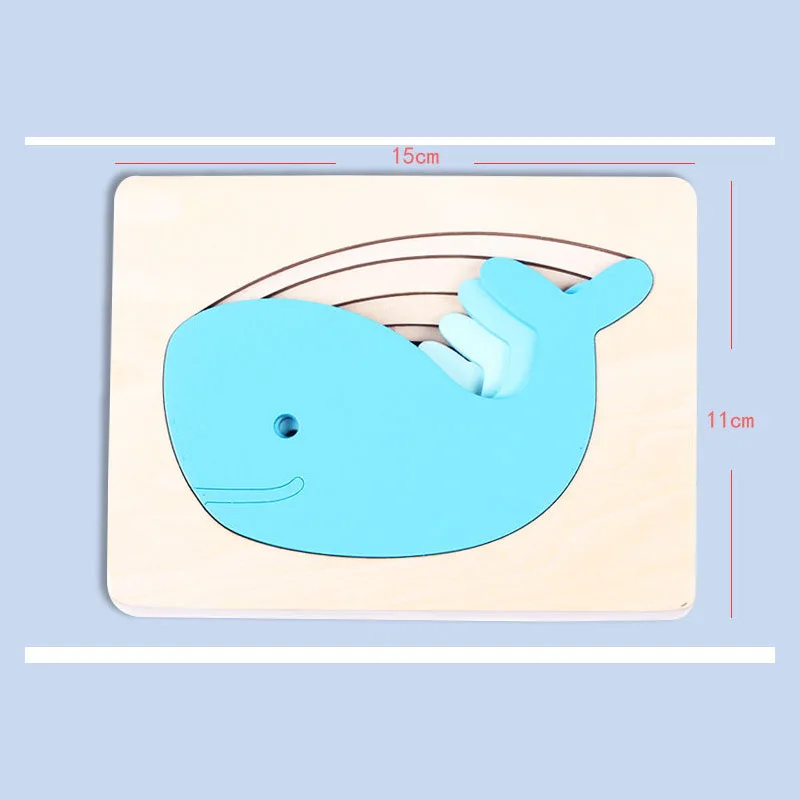 Детские деревянные 3D головоломки животных мульти именсионные Многослойные