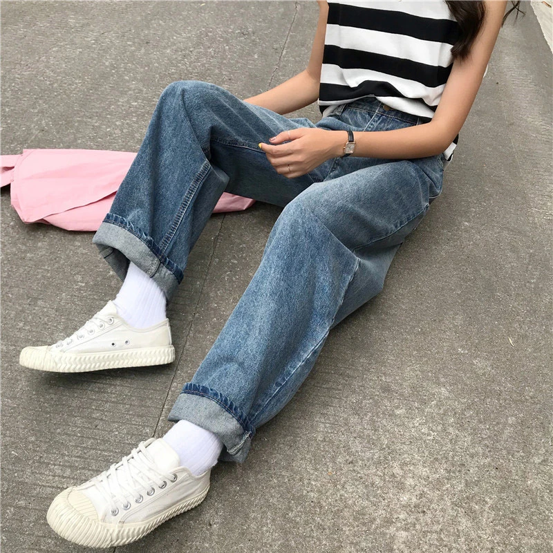 Dropshipping Топ Мода умягчитель свободные новые летние широкие брюки Высокая Талия