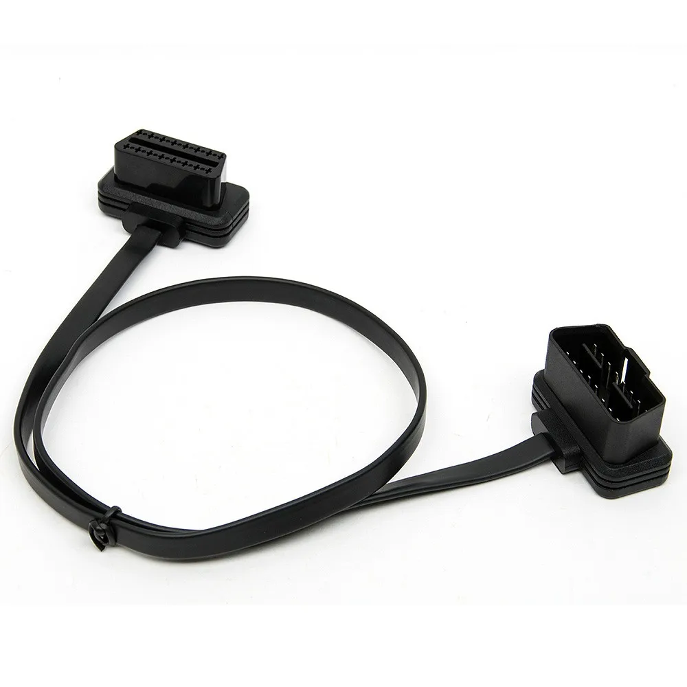 60 см плоский + тонкий As Noodle OBD 2 OBDII OBD2 16Pin штекер гнездо ELM327 диагностический