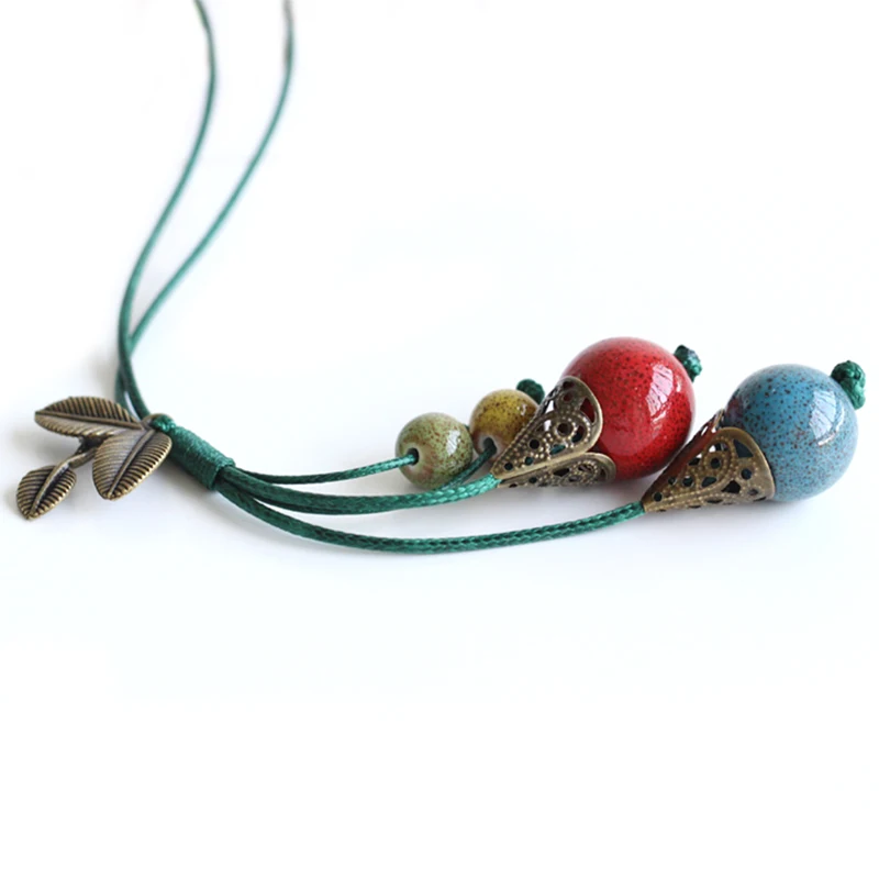 Винтажное длинное ожерелье с подвеской в виде листьев для женщин женское