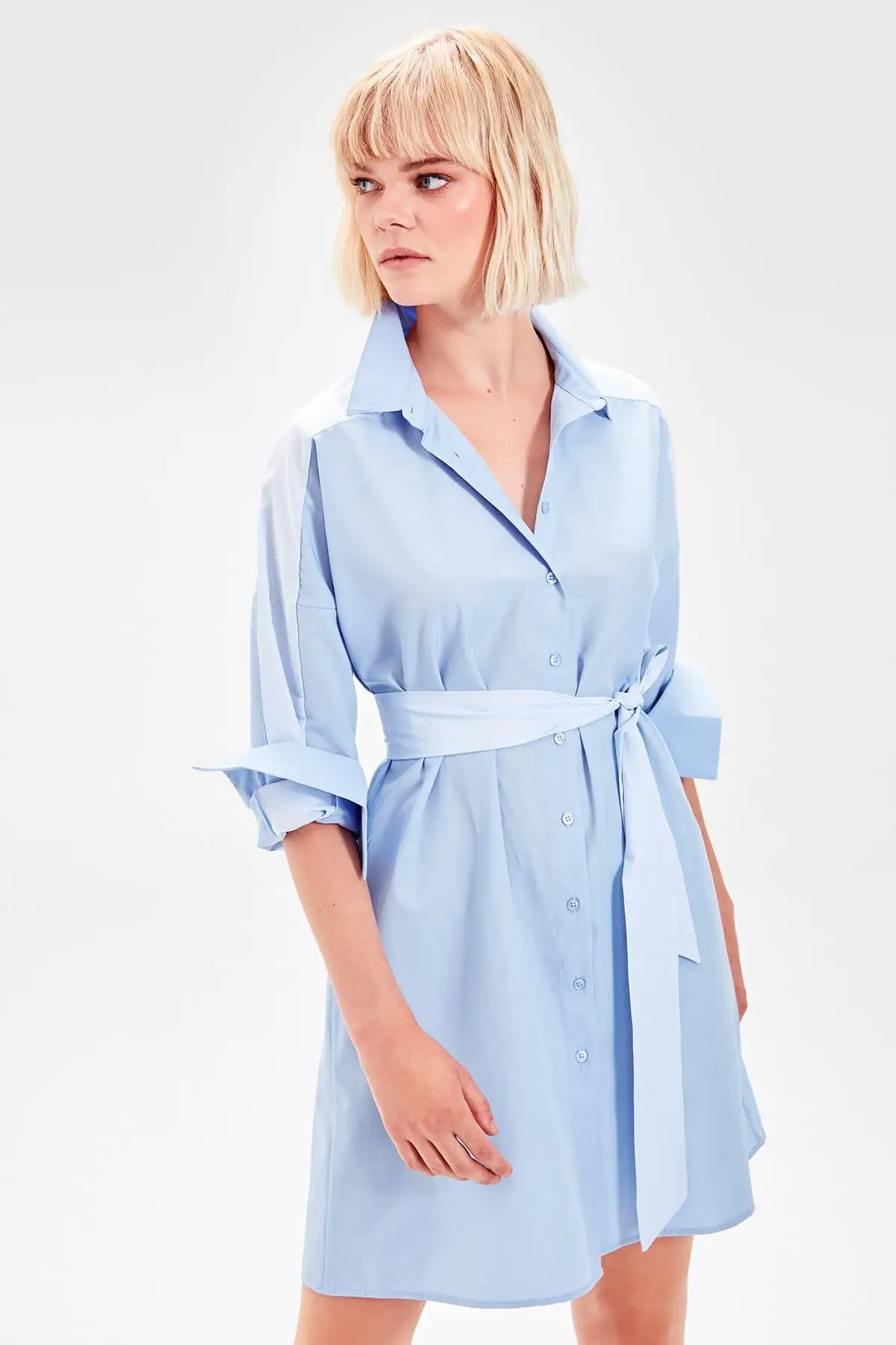 Trendyol Mavi Платье с поясом TWOAW20EL0079|Женские платья| |