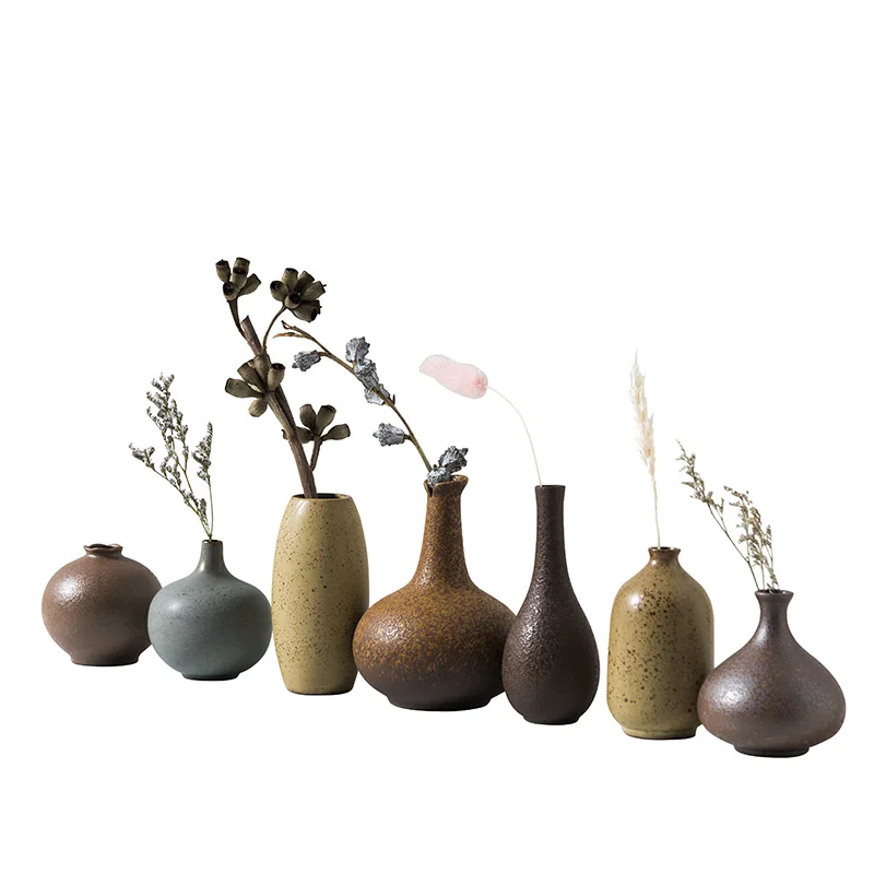 Креативная Ретро керамическая ваза настольный декор поделки мини маленькие