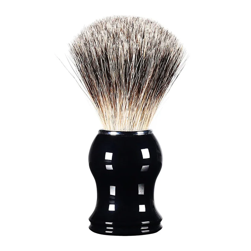 Badger Hair Щетка для бритья с полимерной ручкой для мужчин, Парикмахерская, для мужчин, для чистки лица, бороды, инструмент для бритья, щетка для бритья, уход за лицом - Цвет: Badger Hair