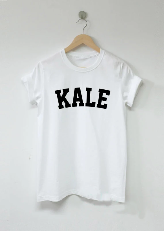 Зеленая футболка с забавным графическим рисунком KALE модная одежда женская