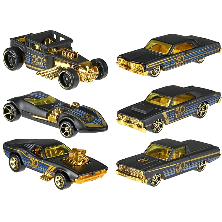 Hot Wheels автомобильный коллективный выпуск 50-летие Черное золото металл литье под давлением ограниченная Подарочная игрушка автомобиль для детей Juguete FRN33