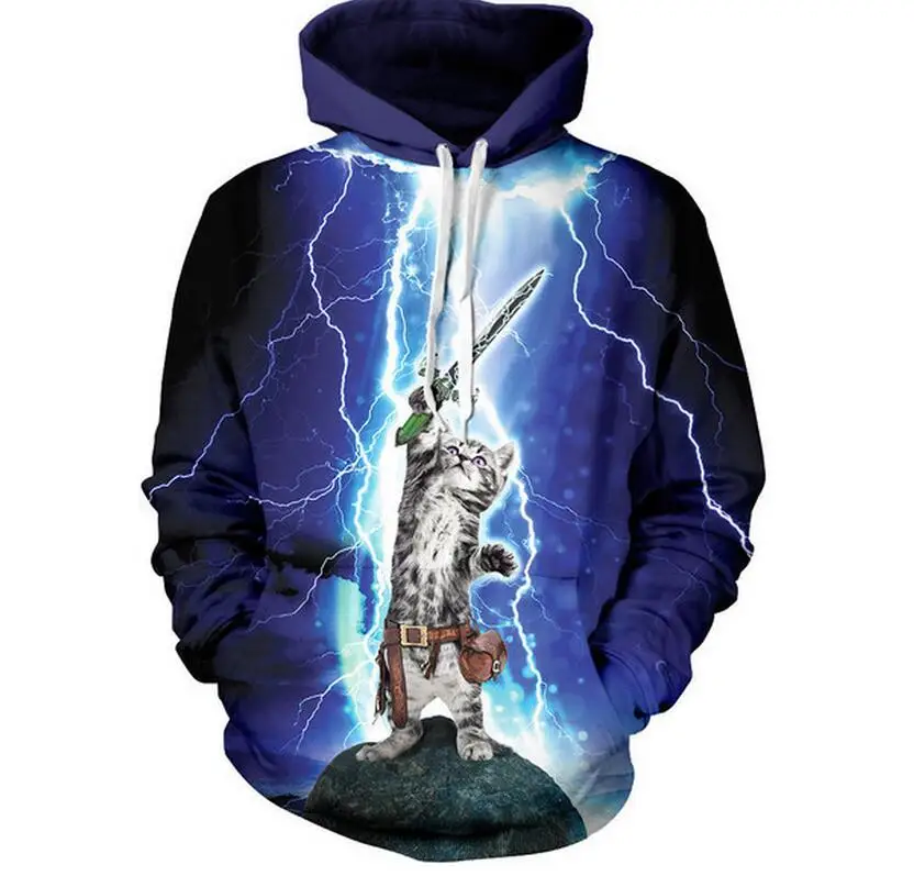 Женская и мужская толстовка с капюшоном синяя Повседневная Уличная Толстовка