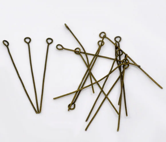 

DoreenBeads 90PCs Ancient Bronze Eye Pins 50x0.7mm(21 gauge) 2015 new