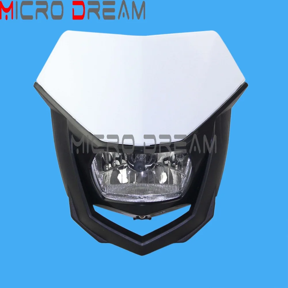 Мотокросс Белый головной светильник Enduro MX Универсальный H4 12V 35/35 Вт светодиодные