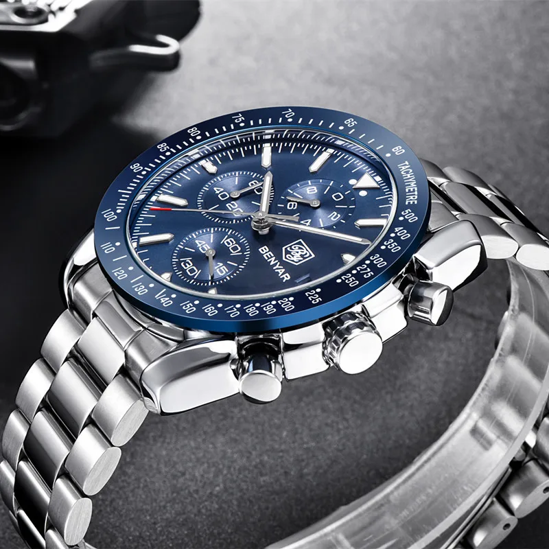 2019 BENYAR Men Luxury Brand To Business Steel Quartz Watch Casual Waterproof Male Wristwatch Relogio Masculino | Наручные часы