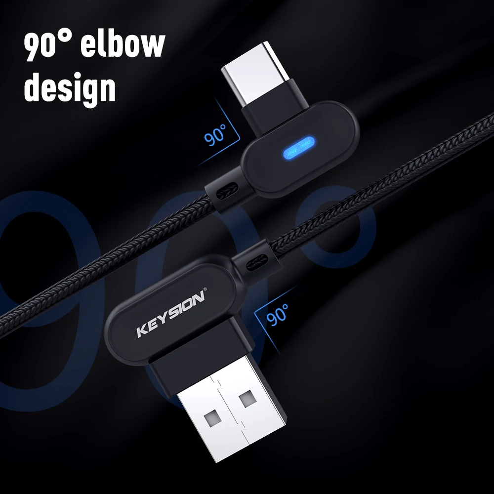 KEYSION l-тип usb type-C кабель для xiaomi redmi note 7 USB-C мобильный телефон Быстрая зарядка кабель для samsung S10 S9 S8 Plus