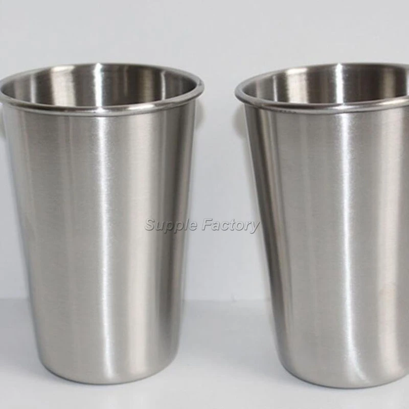100pcs/lot 500ML Stainless Steel Cups 16oz Tumbler Pint Glasses Metal Hand Beer Cup Drinking Accessories | Дом и сад