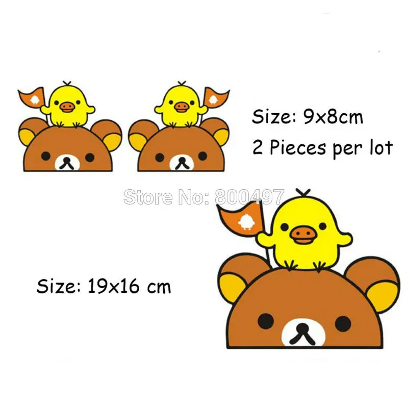 10 х Новые забавные мультфильм милый медведь Rilakkuma наклейки цыплята для Tesla VW Toyota