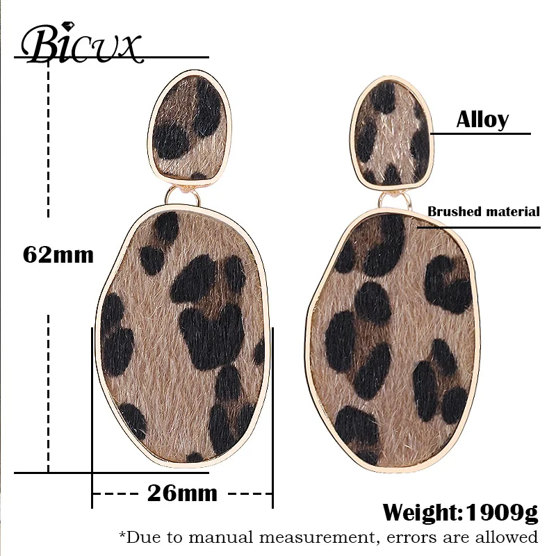 Женские винтажные леопардовые серьги BICUX длинные золотистые подвески