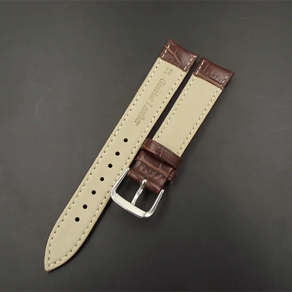 Wholesale 50pcs/Lot 12mm 14mm 16mm 18mm 19mm 20mm 22mm 24mm Genuine Cow Leather Watch Band Watch Straps Black White Brown