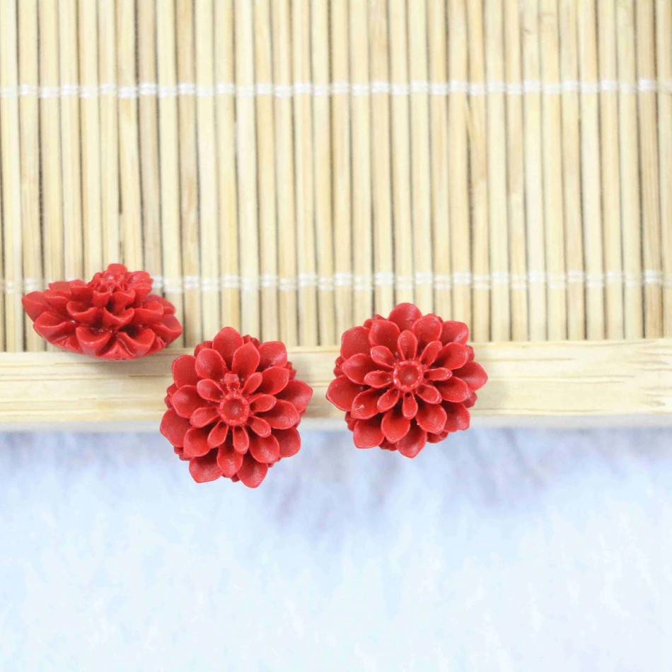 Новинка красная имитация cinnabar кулон с цветком хит продаж бусы diy подвески для